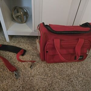 IMPULS RED DUFFEL/TRAVEL BAG 15" LONG X 8" WIDE X 10.5" TALL